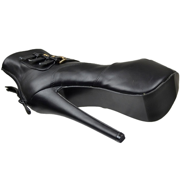 PEEP TOE STILETTO PLATFORM ANKLE BOOTIE - Picture 5 of 6